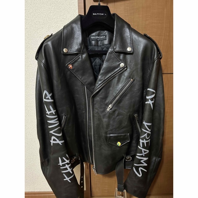 最高品質の Balenciaga レザーライダースジャケット バイカー