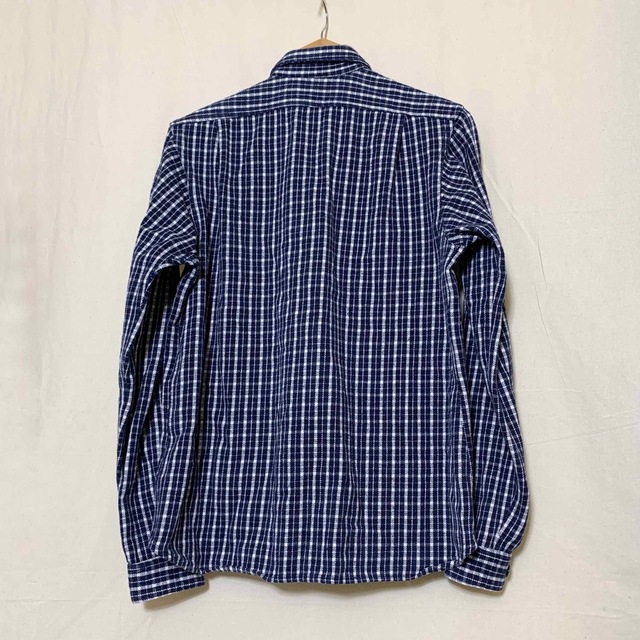 StevenAlan(USA)コットンヘビーフランネルチェックシャツ ネイビー-