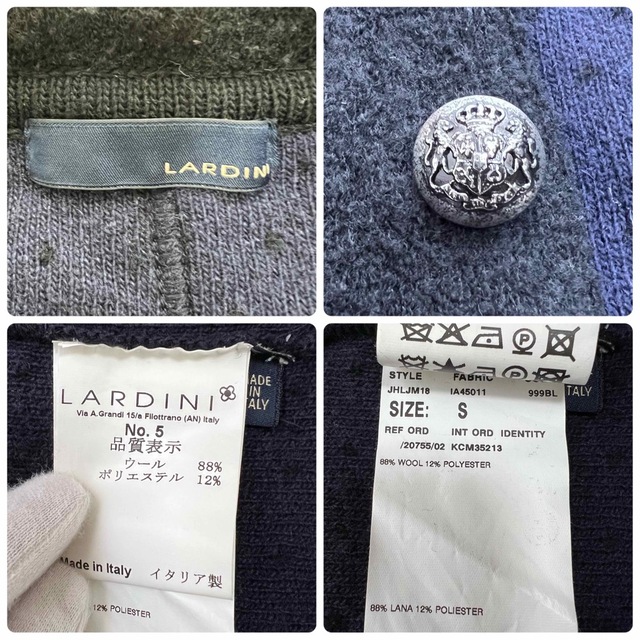 LARDINI(ラルディーニ)の【美品】LARDINI ラルディーニ ニットジャケット テーラードジャケット 黒 メンズのジャケット/アウター(テーラードジャケット)の商品写真