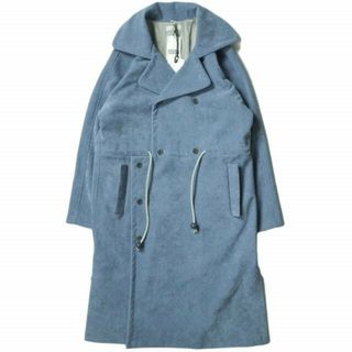 クラス(Class)のCLASS クラス 日本製 HORIZONTALITY Ultra Suede Coat ウルトラスエード ロングコート CBHA15UNIA 2 BLUE トレンチ チェスター アウター【新古品】【中古】【CLASS】(トレンチコート)