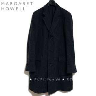 マーガレットハウエル(MARGARET HOWELL)のマーガレットハウエル ウール チェスターコート L メンズ ヘリンボーン グレー(チェスターコート)