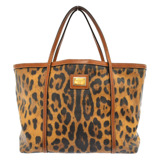 DOLCE & GABBANA ドルチェアンドガッバーナ レオパード ワンショルダー トートバッグ ブラウン | フリマアプリ ラクマ