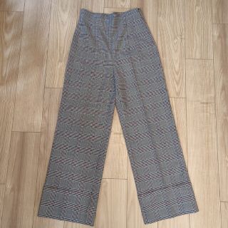 ザラ(ZARA)の【美品】ZARA グレンチェックワイドパンツ(カジュアルパンツ)