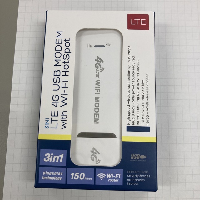 LTE4G(5G対応) USB MODEM with WiFi HotSpot スマホ/家電/カメラのスマートフォン/携帯電話(その他)の商品写真