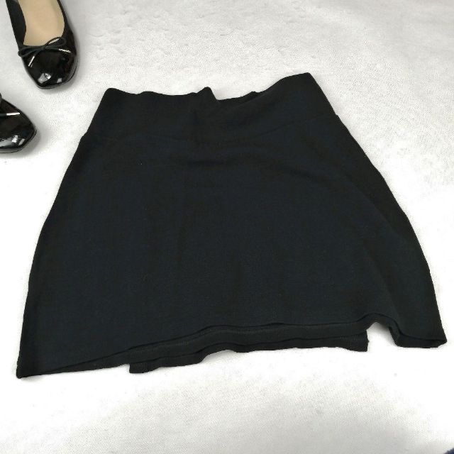 rectangle blanc PARISミニスカート銀ボタンコインボタン黒