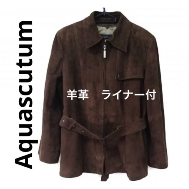 AQUA SCUTUM(アクアスキュータム)のAquascutum(アクアスキュータム)  レザーコート  ライナー付き　羊革 レディースのジャケット/アウター(その他)の商品写真