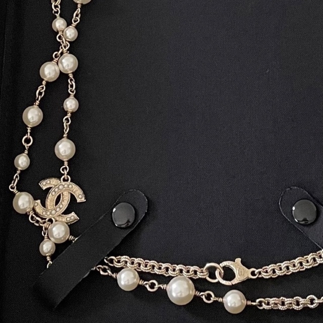 CHANEL - CHANEL ロング パールネックレス 定番 真珠 稀少 シャネル CC