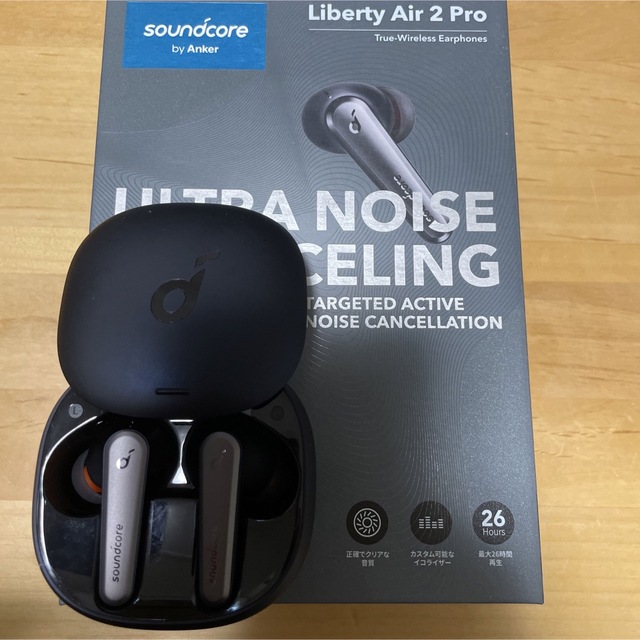 Anker(アンカー)の完全ワイヤレスイヤホン LIBERTY AIR 2 PRO BLACK スマホ/家電/カメラのオーディオ機器(ヘッドフォン/イヤフォン)の商品写真