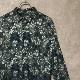 ザラ(ZARA)のZARA MAN リラックス フィット 総柄シャツ レーヨン シャツ  L(シャツ)