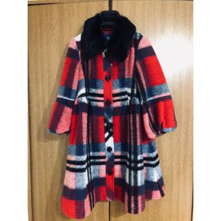 バーバリーブルーレーベル(BURBERRY BLUE LABEL)のバーバリーブルーレーベル 赤チェックコート(ロングコート)