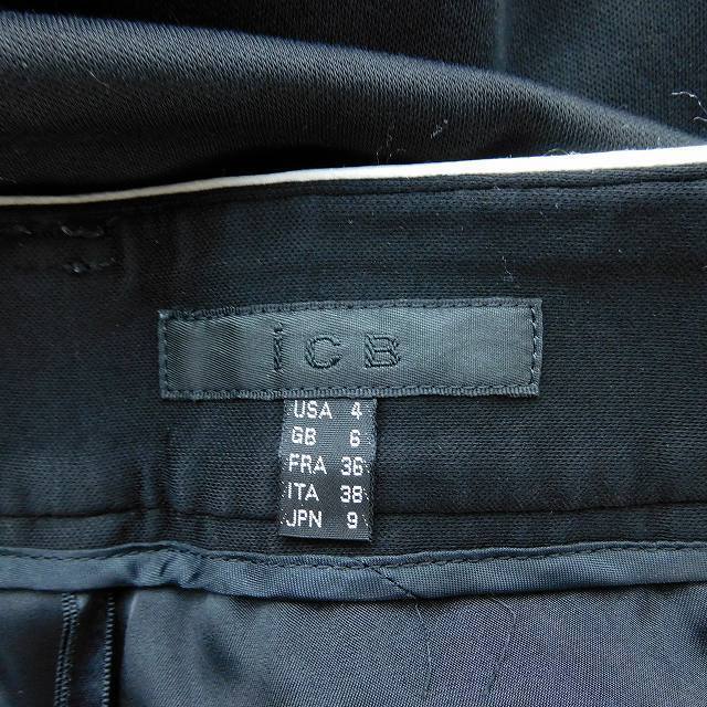 ICB(アイシービー)のアイシービー ハーフパンツ ショート ジップフライ コットン 無地 9 黒 レディースのパンツ(ショートパンツ)の商品写真