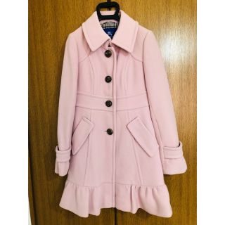 バーバリーブルーレーベル(BURBERRY BLUE LABEL)のバーバリーブルーレーベル  Aラインウールコート　ピンク(ロングコート)