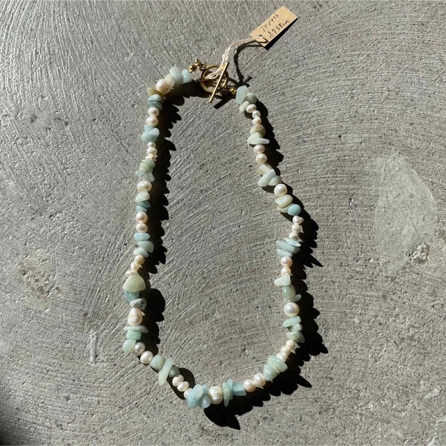 "Amazonite Choker" 約38cm ハンドメイドのアクセサリー(ネックレス)の商品写真