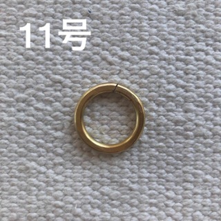 ①ハンドメイド　鍛金　真鍮　リング　指輪　太め　レディース　メンズ　11号(リング(指輪))