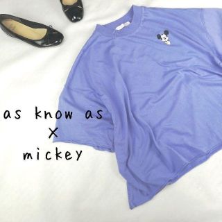 アズノゥアズピンキー(AS KNOW AS PINKY)の【AS KNOW AS × Disney】ドルマンスリーブTシャツ ミッキー(Tシャツ(半袖/袖なし))