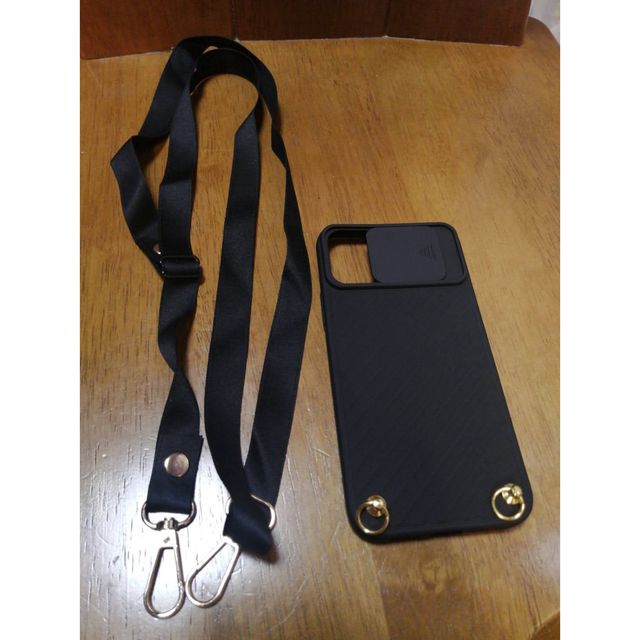 iPhone(アイフォーン)のiPhone12Pro ショルダーケース 斜め掛け アイフォン用カバー ブラック スマホ/家電/カメラのスマホアクセサリー(iPhoneケース)の商品写真