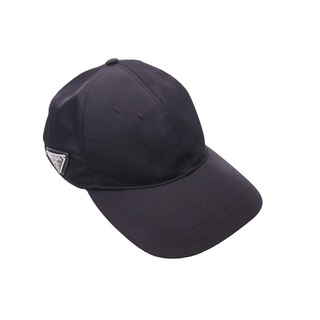 プラダ(PRADA)のプラダ キャップ 帽子 テスート リナイロン トライアングルロゴ ブラック メンズ レディース PRADA 1HC274 2DMI 中古 45876(キャップ)