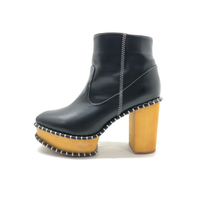 moussy(マウジー)のMOUSSY(マウジー) WOOD SOLE BOOTS レディース ブーツ【中古】【007】 レディースの靴/シューズ(ブーツ)の商品写真