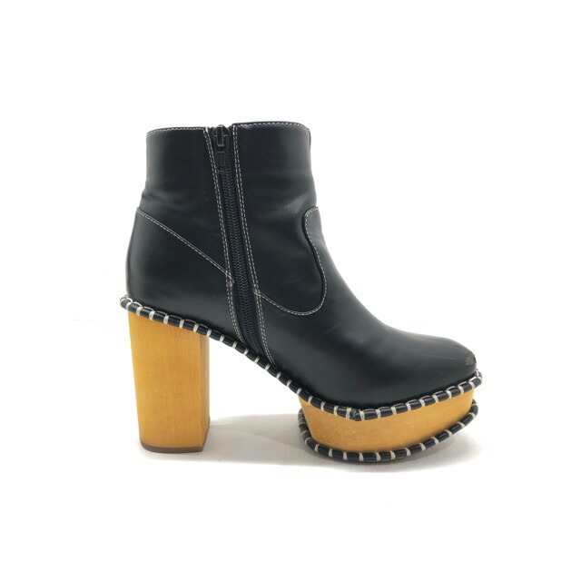 moussy(マウジー)のMOUSSY(マウジー) WOOD SOLE BOOTS レディース ブーツ【中古】【007】 レディースの靴/シューズ(ブーツ)の商品写真