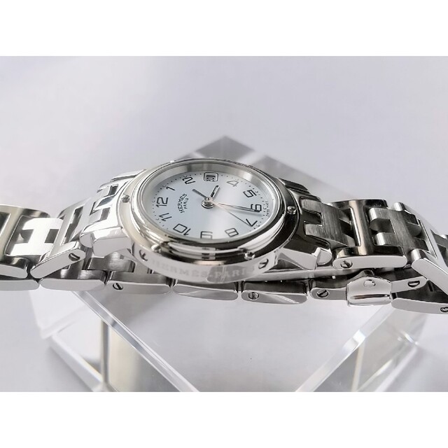 人気商品】 Hermes ⭐️綺麗 エルメス 片開き クリッパー 白 3針 レディース腕時計 着物 極美品 腕時計