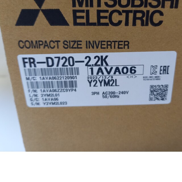 超人気高品質 三菱 三菱インバーターFR-D720-2.2K その他