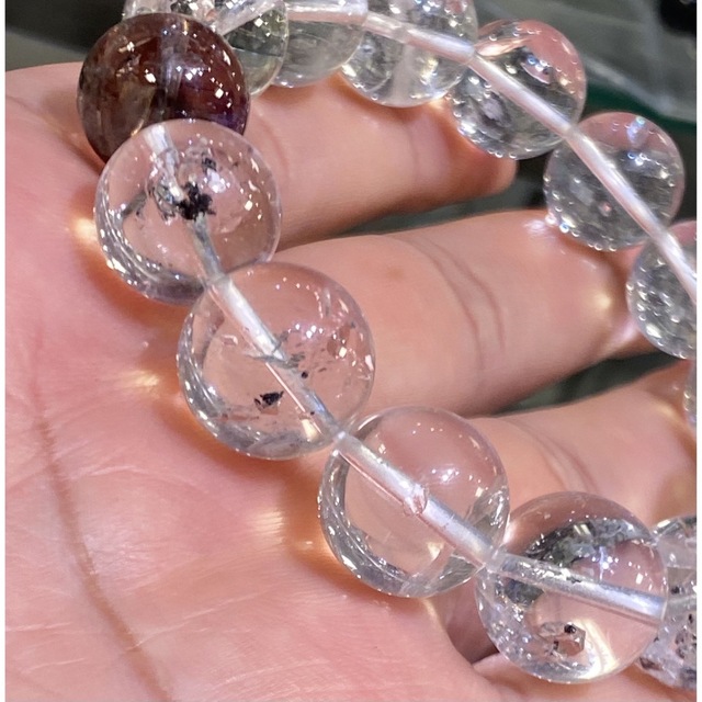 正規 品 激安 厳選!激レア品!オール水入り水晶ブレスレット 全玉水