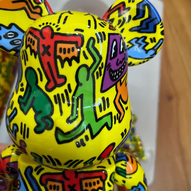 MEDICOM TOY(メディコムトイ)の極美品 BE@RBRICK 400% 100% キースヘリング ベアブリック ハンドメイドのおもちゃ(フィギュア)の商品写真