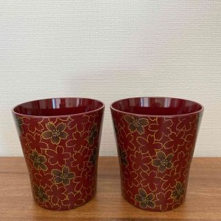 新品未使用　山中塗　フリーカップ　コップ　ペア(グラス/カップ)