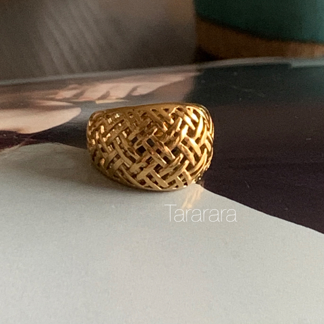 ●ステンレスbasket weavingリング●金属アレルギー対応 レディースのアクセサリー(リング(指輪))の商品写真