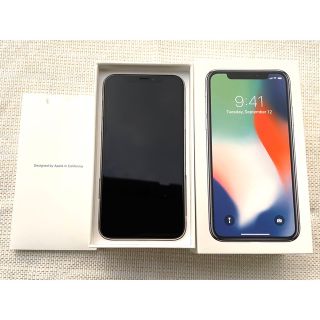 ★iPhone X SIMフリー 64GB シルバーdocomo(スマートフォン本体)