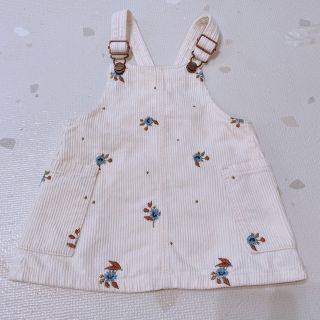 ザラキッズ(ZARA KIDS)のマナゴン様専用 ZARA 花刺繍 ジャンパースカート 86(ワンピース)