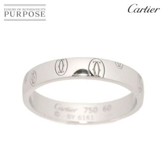 カルティエ(Cartier)のカルティエ Cartier ハッピーバースデー ロゴ #60 リング K18 WG ホワイトゴールド 750 指輪 VLP 90178609(リング(指輪))