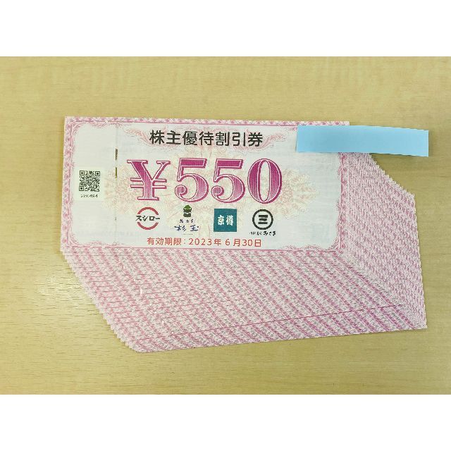 スシロー 株主優待券 15400円分 お手軽価格で贈りやすい スシロー 株主優待割引券