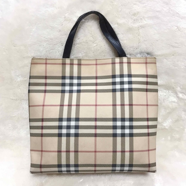 BURBERRY バーバリー ノバチェック PVCレザー トートバッグ