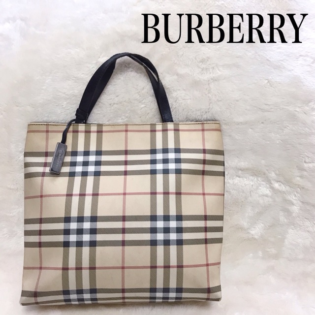 BURBERRY - BURBERRY バーバリー ノバチェック PVCレザー トートバッグ