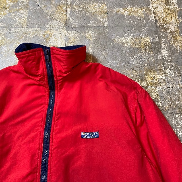 Eddie Bauer(エディーバウアー)の80s エディバウアー ウォームアップジャケット 黒タグ レッド×ネイビー メンズのジャケット/アウター(ブルゾン)の商品写真