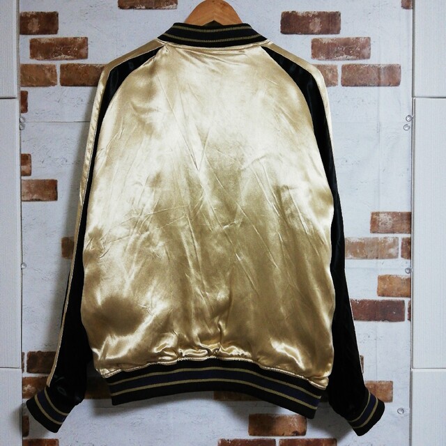 [抜刀娘×パンディエスタ] 熊猫と娘 刺繍 スカジャン [和柄] L-90959 メンズのジャケット/アウター(スカジャン)の商品写真