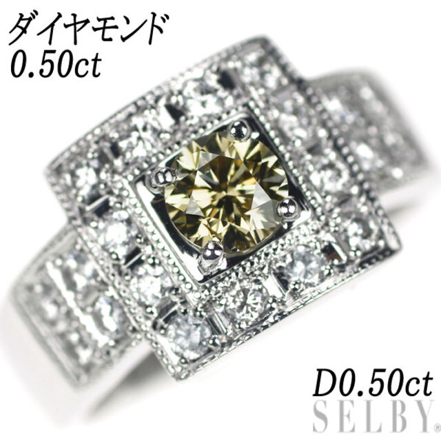 かわいい新作 K18WG ダイヤモンド リング BD0.50ct D0.50ct リング(指輪)