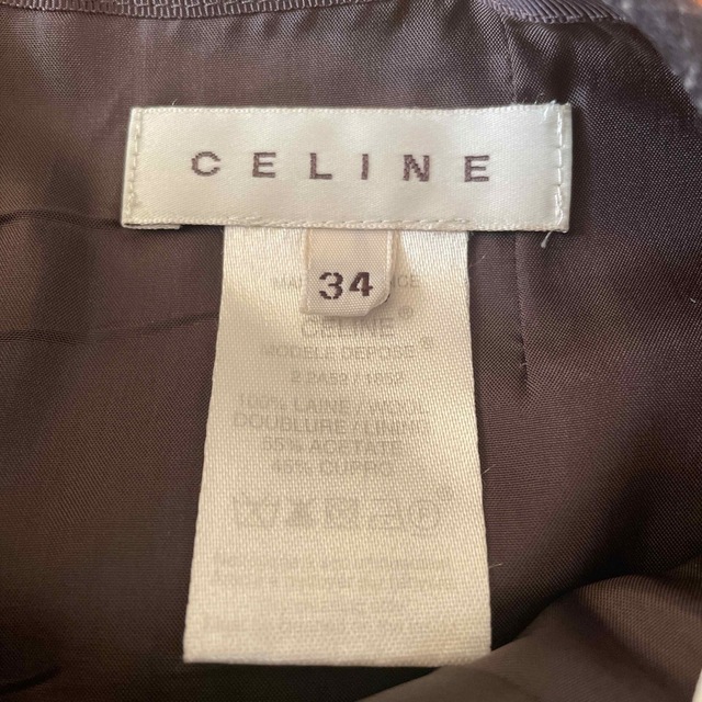 celine(セリーヌ)のセリーヌ　ごげ茶色wool スカート レディースのスカート(ひざ丈スカート)の商品写真