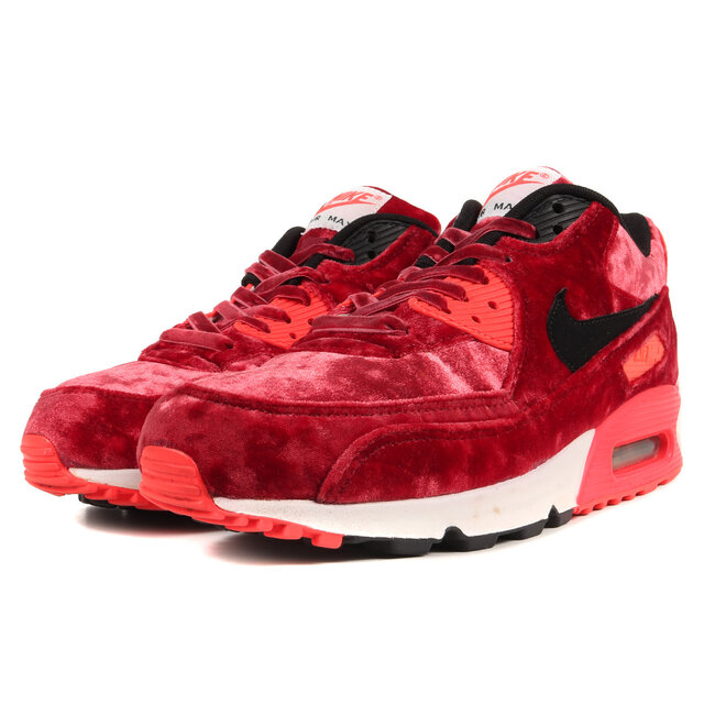 NIKE ナイキ AIR MAX 90 ANNIVERSARY VELVET (725235-600) 2015年 エアマックス 90 アニバーサリー  ベルベット レッド ブラック インフラレッド サイズ：US8.5 26.5cm スニーカー【メンズ】【中古】