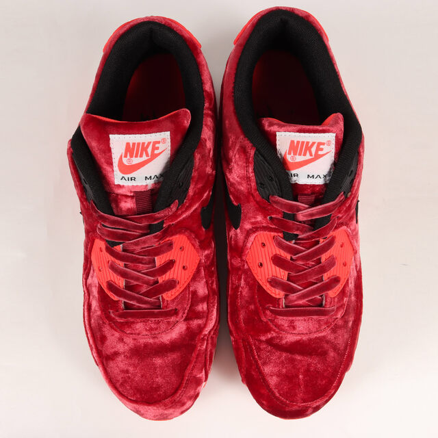 NIKE ナイキ AIR MAX 90 ANNIVERSARY VELVET (725235-600) 2015年 エアマックス 90 アニバーサリー  ベルベット レッド ブラック インフラレッド サイズ：US8.5 26.5cm スニーカー【メンズ】【中古】