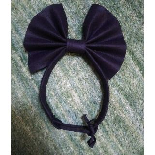 ☆ハンドメイド 黒のリボンヘアバンド(小道具)