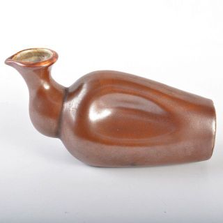 富山県　小杉焼　柿釉　酒器　鴨徳利　M　R5357(陶芸)