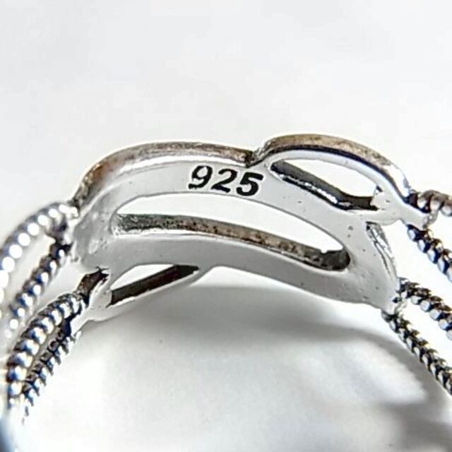 未使用品SVシルバー925リング指輪15号フリーサイズ調節グッドラック メンズのアクセサリー(リング(指輪))の商品写真