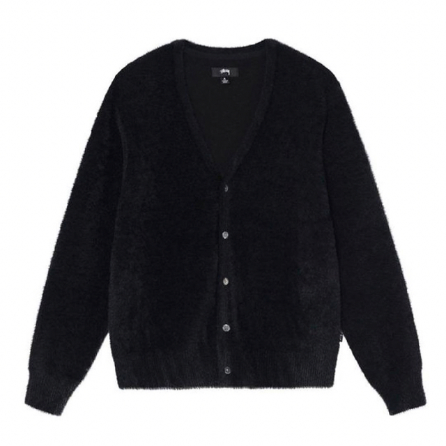 STUSSY Shaggy Cardigan Black