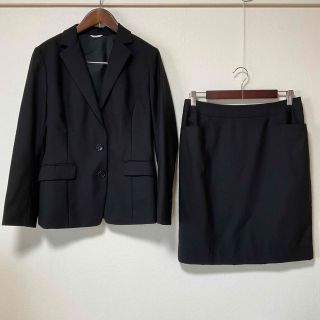 パーソンズ(PERSON'S)の【超美品】パーソンズ　スカートスーツ 15 黒　就活 春夏秋　OL 大きいサイズ(スーツ)