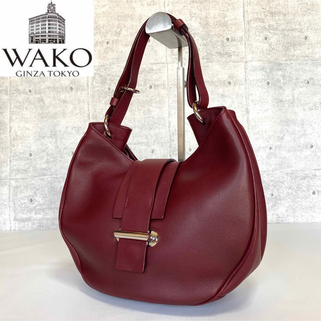 極美品】MAURO GOVERNA×WAKO ボルドー 本革 ショルダーバッグ | www