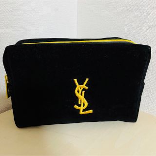 イヴサンローラン(Yves Saint Laurent)の未使用　YSL イヴサンローラン 化粧ポーチ　コスメポーチ　ブラック　 刺繍(ポーチ)