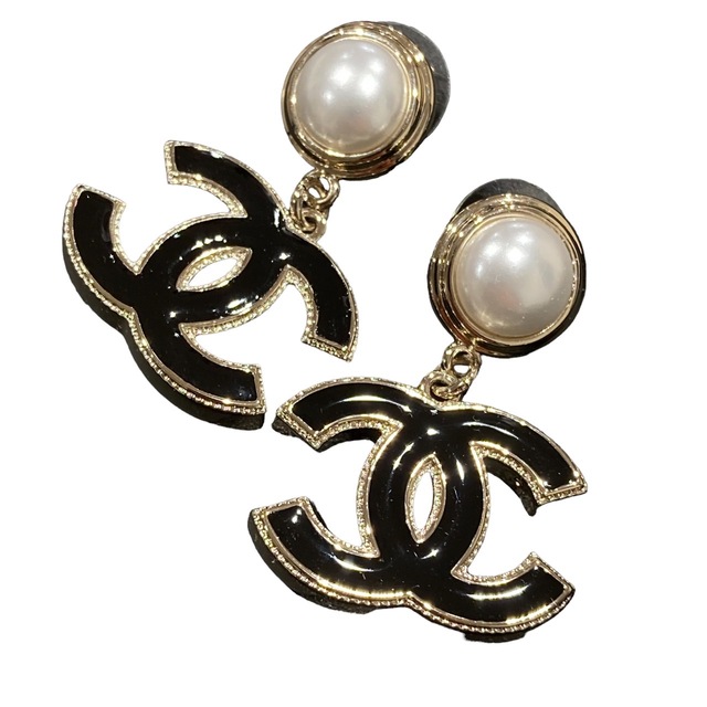 CHANEL シャネル 新作 美品 ココマーク B22A フェイクパール ブラック