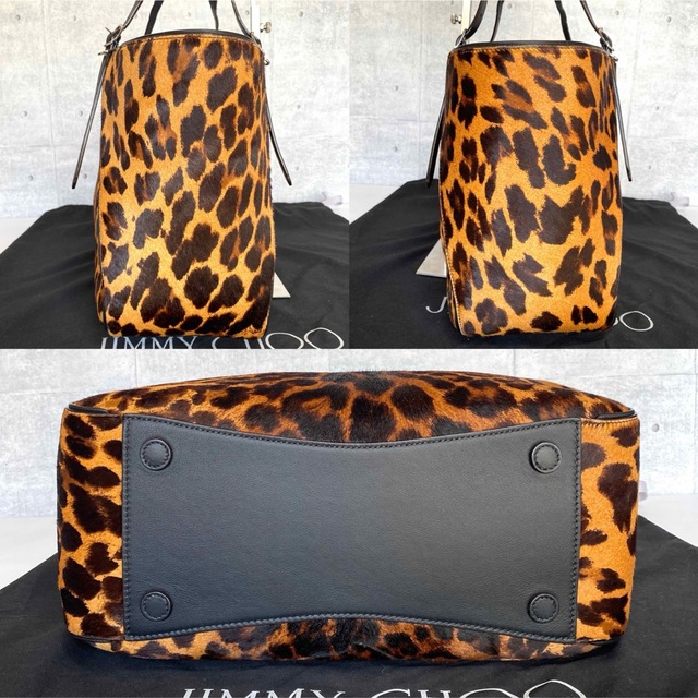 美品】ジミーチュウ ショルダーバッグ ハラコ レオパード レザー
